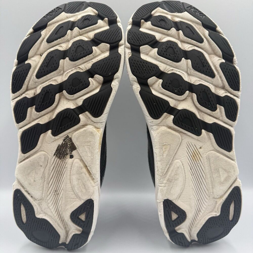 Hoka One One Clifton 9 Mens Size 9.5D Black White Walking Running Shoes Sneakers - Picture 7 of 8